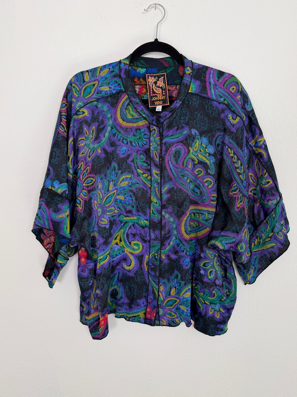 Johnny Was Flow Shrug Dolman Snap Front Top Reversible Size M